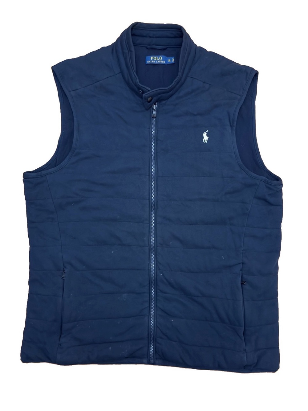 Polo Ralph Lauren Quilted Hybrid Full-Zip Vest Men's Size XL Navy Blue Pony